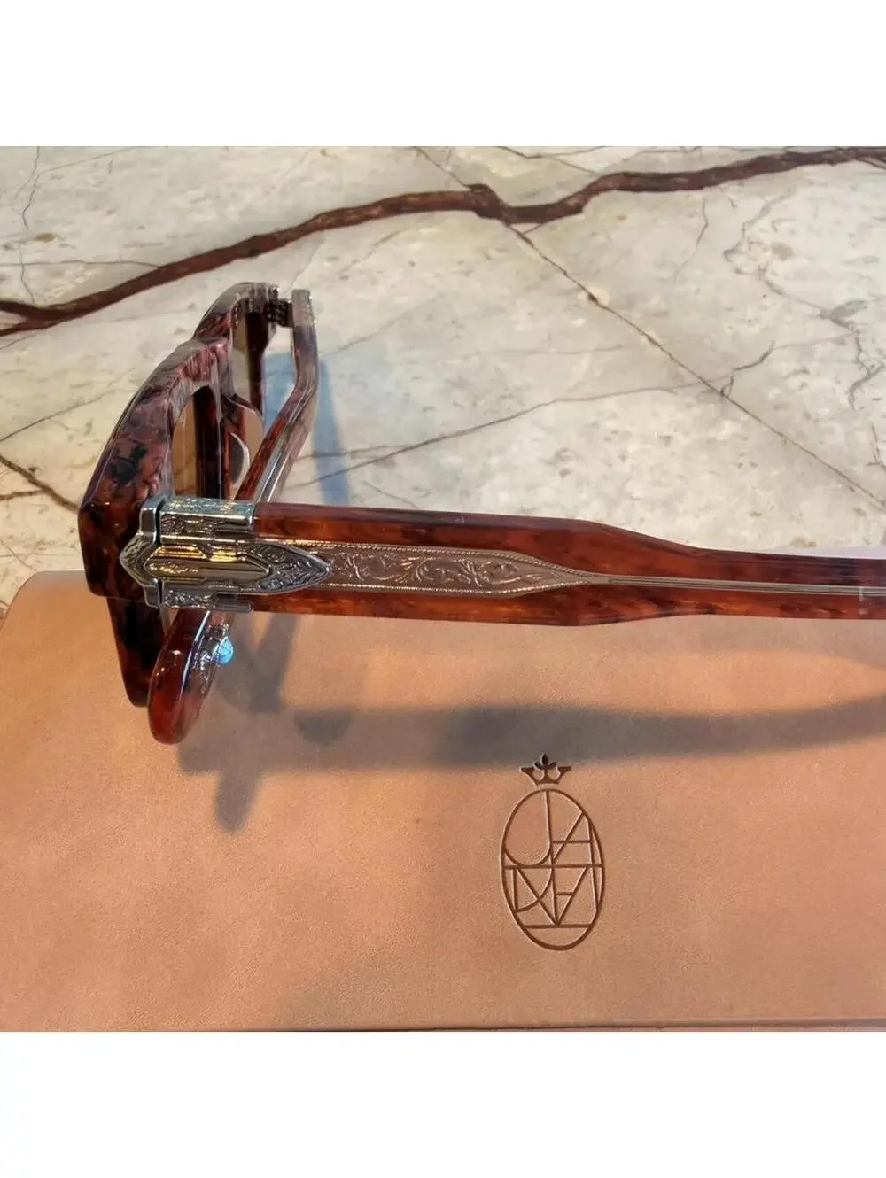 Jacques Marie Mage Men's Brown Sunglass
